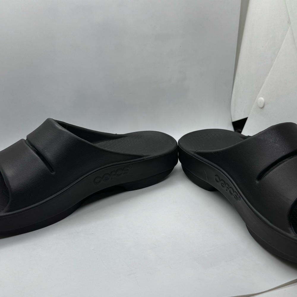 OOFOs OOahh Black Unisex Slide Sandals Size M9/W11 - Picture 4 of 9